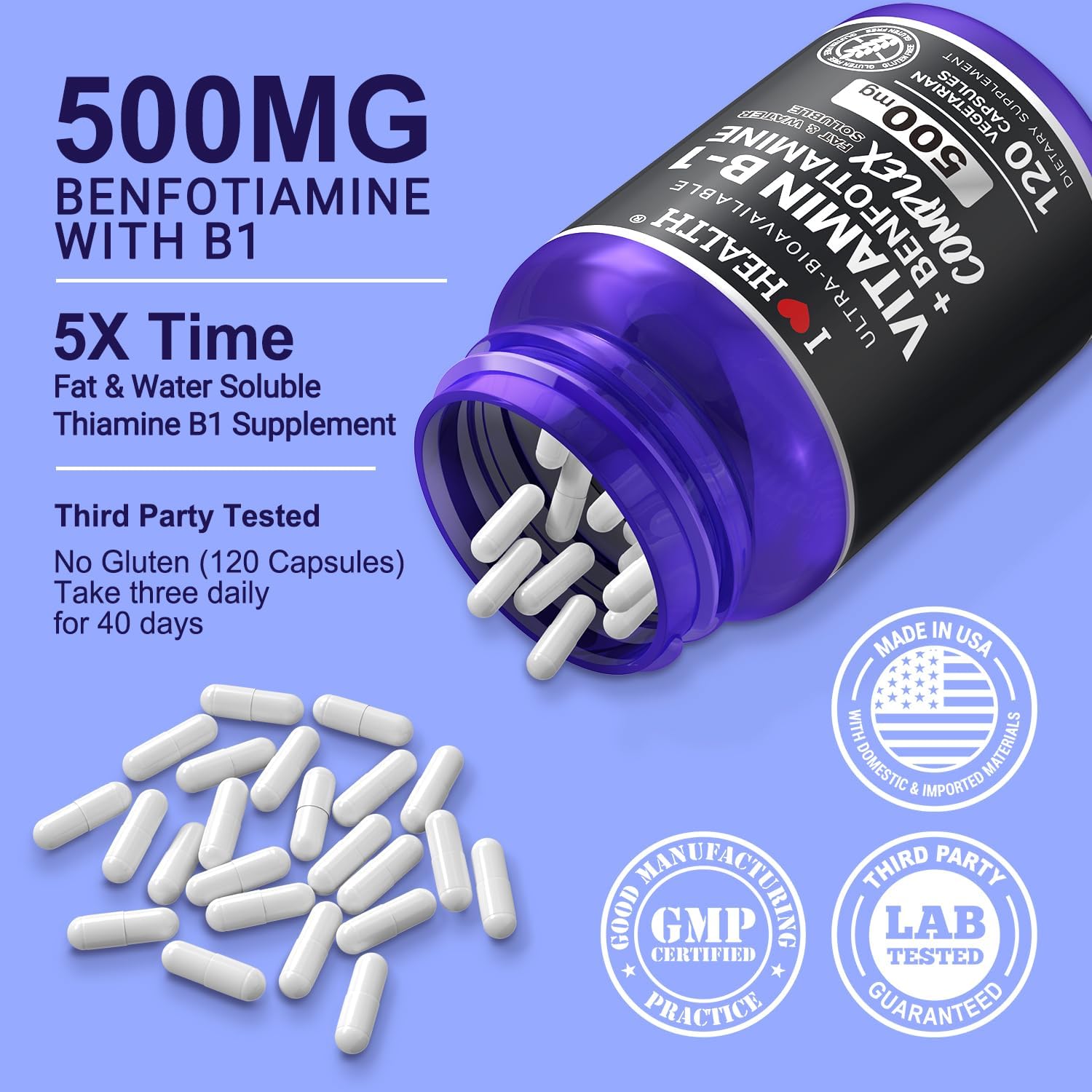 Vitamin B1 Complex — 500mg with Benfotiamine